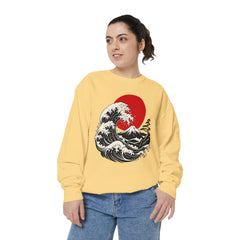 Japanese Wave and Red Sun Comfort Colors Sweatshirt