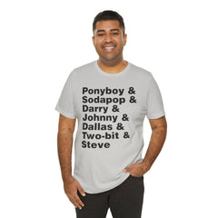 The Outsiders Shirt, Greasers Characters Shirt, Unisex Jersey Short Sleeve Tee
