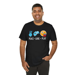 PEACE LOVE play BILLARD - Graphic Unisex Jersey Short Sleeve Tee