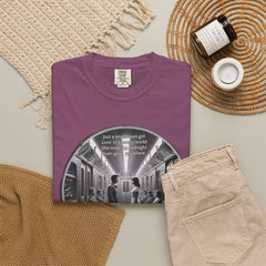 Don;t Stop Believing Subway Reflection T-Shirt — Vintage Black & White Urban Photo Tee