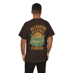 Alligator Alcatraz Unisex Heavy Cotton Tee, Florida Souvenir Shirt, Travel Gift, Vintage Style Tee, Nature Lover Apparel
