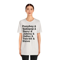 The Outsiders Shirt, Greasers Characters Shirt, Unisex Jersey Short Sleeve Tee