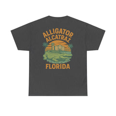 Alligator Alcatraz Unisex Heavy Cotton Tee, Florida Souvenir Shirt, Travel Gift, Vintage Style Tee, Nature Lover Apparel