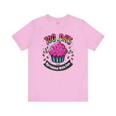 100 DAYS Sprinkled With Fun - Unisex Short Sleeve Tee | Elementary School Holiday, Teacher Apparel, Kids Motivation, Days Checked Off