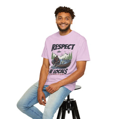 Bigfoot and Alien Outdoor Canoe Adventure - Respect The Locals T-Shirt