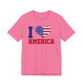 I Love America Heart Graphic, Unisex Jersey Short Sleeve Tee