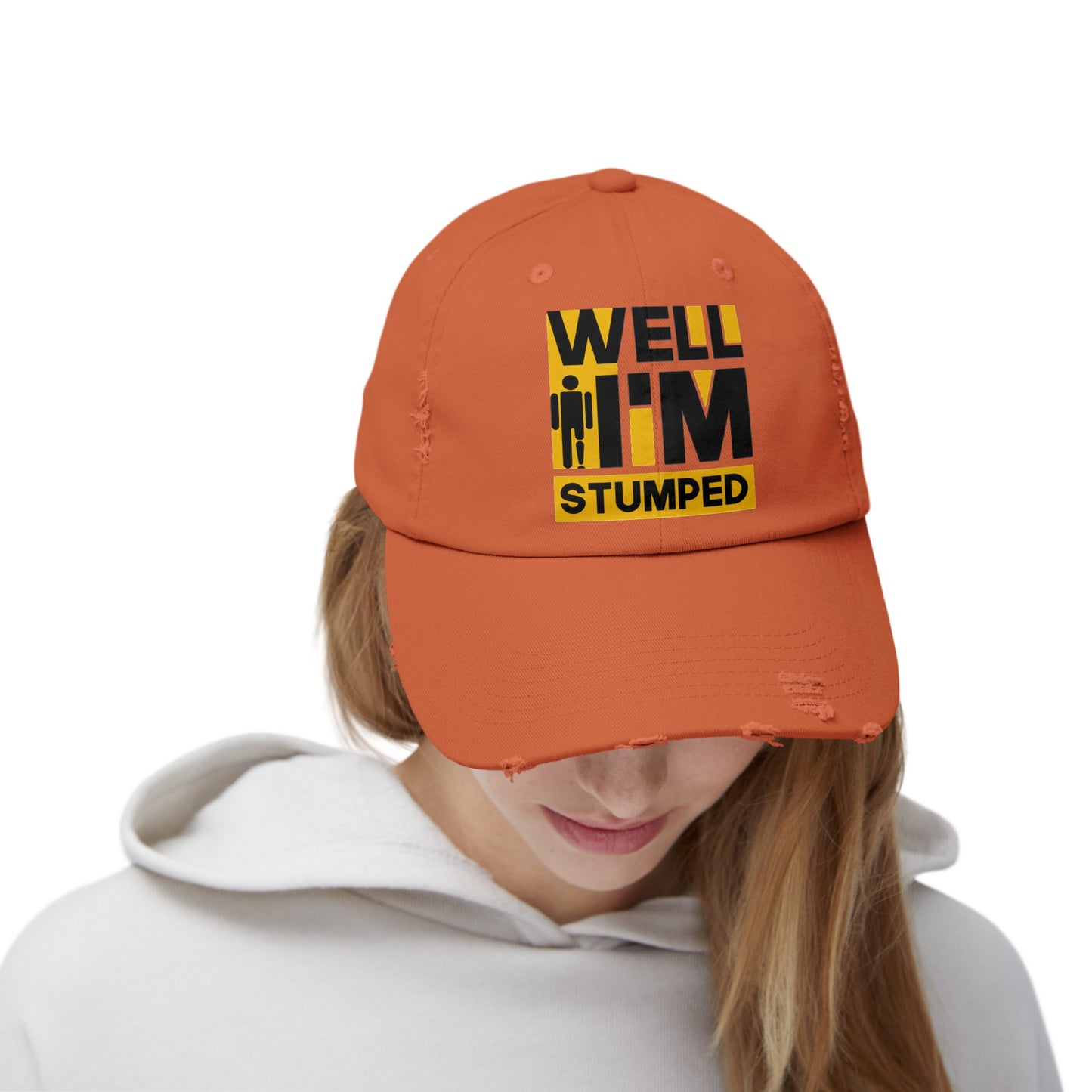 Amputee humor cap, Well I'm Stumped, retro distressed unisex hat, funny amputee cap, limb loss awareness gift, recovery encouragement gift