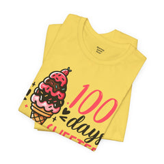 100 Days of School Unisex Tee | Elementary School, Ice Cream, Teacher Apparel