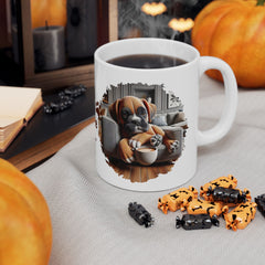 Less Talk More Coffee Boxer Ceramic Mug - Perfect for Dog Lovers