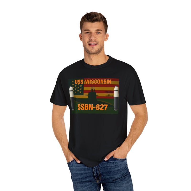 USS Wisconsin SSBN-827 Unisex T-Shirt - Military Vintage Style Tee