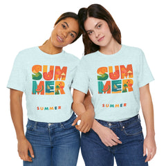 Summer Graphic Tee — Colorful Tropical "SUMMER" Typography T-Shirt