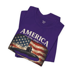 America 250th Submarine 125th Flag T-Shirt — Vintage USA Military Tee