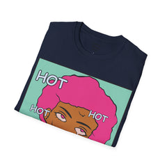 HOT Pink Cotton Candy Haired Pop Art Lady Unisex Softstyle T-Shirt