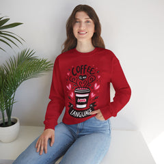 Woman's Coffee Is My Love Language Valentine - Unisex Heavy Blend™ Crewneck Sweatshirt