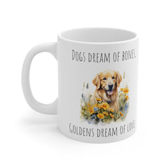 Golden retriever mug, dog lover gift, life is golden mug, ceramic dog mug, gift for her, gift for him, dog dad, dog mom, animal lover mug