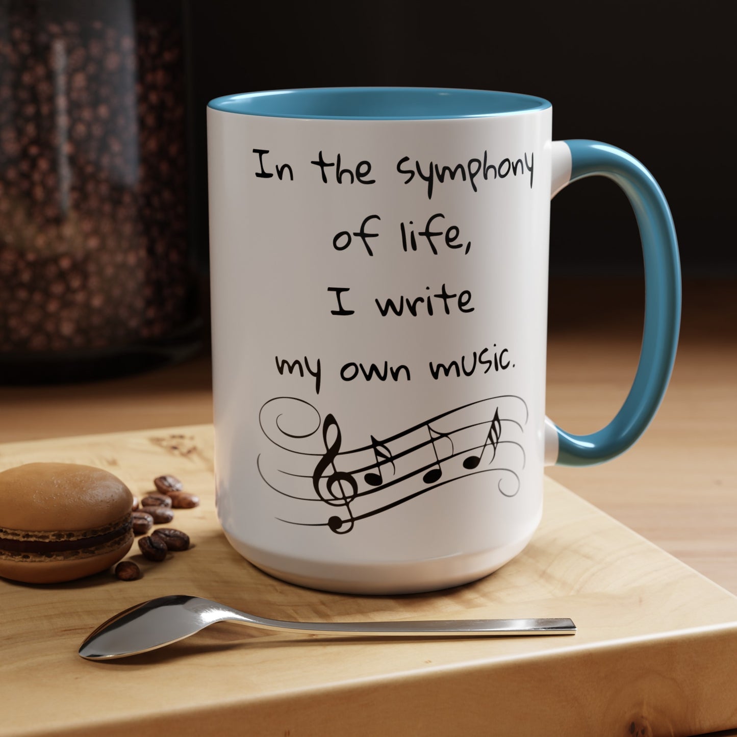 Life symphony mug, music lover gift, ceramic coffee mug, inspirational quote mug, white ceramic mug, 11oz mug, 15oz mug, musician gift, gift for composer, motivational mug, unique coffee mugs, custom quote mugs.