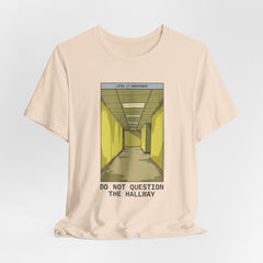 Do Not Question The Hallway T-Shirt — Retro Yellow Corridor Graphic Tee