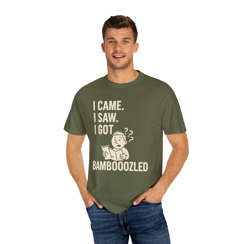 Funny Unisex Garment-Dyed T-Shirt, Bamboozled Shirt, Humorous Tee, Gift for Him/Her, Quirky Casual Wear