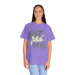 Sea Turtle, Salt And Sea -  Graphic Unisex Garment-Dyed T-shirt