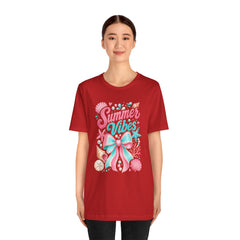 Summer Vibes Tee — Pastel Seashell Bow Beach T-Shirt