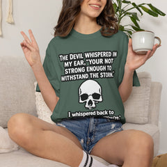 Funny Grammar Police - 'The Devil Whispered...' Skull Resilience Graphic Tee