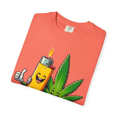 Vintage 'Lighter & Weed' Graphic T-Shirt — Relaxed Stoner/Cannabis Tee