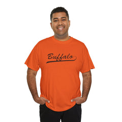Buffalo Unisex Heavy Cotton Tee - Retro Dunder Mifflin Design for Nostalgic Fans