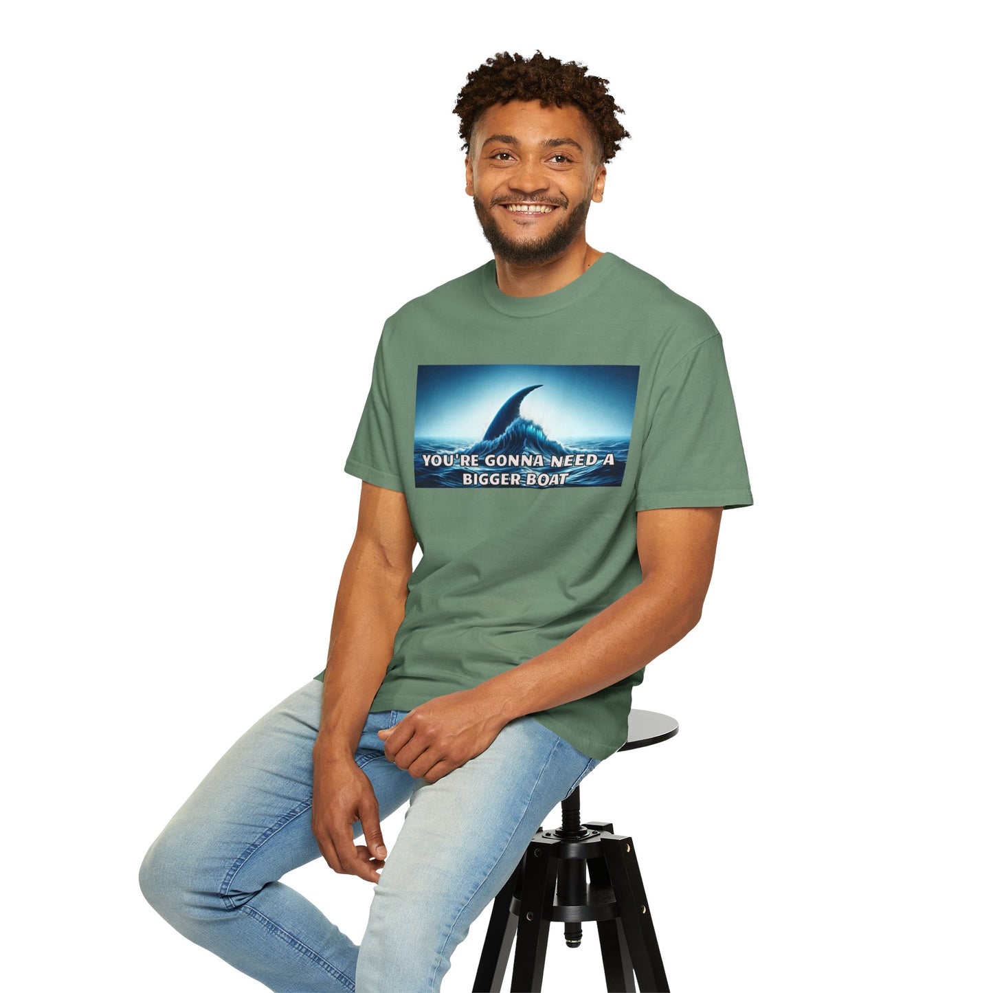 Jaws Movie  Influenced shark fin quote Mural Graphic - Unisex Comfort Colors Shirt