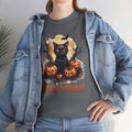 Black Cat And Pumpkin! Graphic Unisex Heavy Cotton Tee