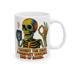 Grateful Dead Inspired Ceramic Mug, Coffee Lover Gift, Musician Coffee Cup, Skeleton Art Mug, 11oz & 15oz Sizes