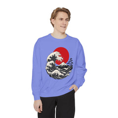 Japanese Wave and Red Sun Comfort Colors Sweatshirt