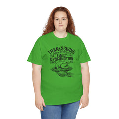 Thanksgiving Family Dysfunction Tee, Unisex Cotton T-Shirt, Funny Holiday Shirt, Family Gathering Wear, Thanksgiving Humor Apparel