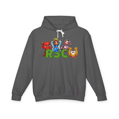 Russell Sage College Mascot Unisex Hoodie - Russell Sage Purple Cow, Red Devil, Golden Horseshoe, Blue Angel Design