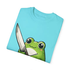 Retro Frog Graphic Shirt, 90s Cute Frog Tee, Nature Shirt, Knife wielding Frog Tee, Frog Lovers, Vintage Relaxed Fit T-shirt, gift for her