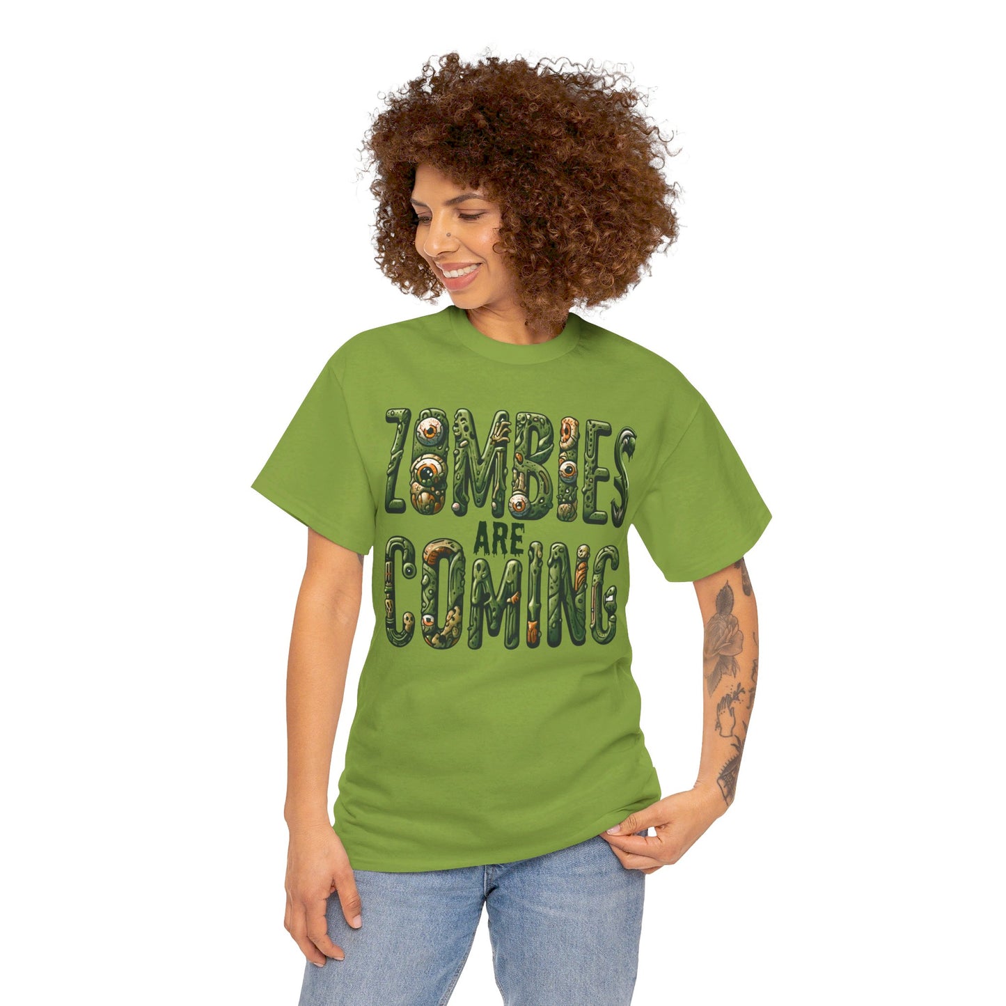 ZOMBIES ARE COMING! Graphic Unisex Heavy Cotton Tee