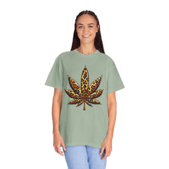 Vintage Leopard Cannabis Leaf T-shirt — Weed Lover Stoner Gift
