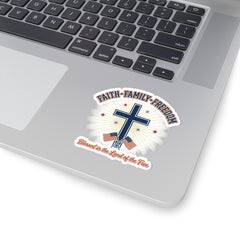 Faith Family Freedom Cross Sticker | Patriotic, Faith-Based July 4th