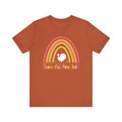 Thankful Teacher T‑Shirt – Retro Rainbow Turkey Teacher Appreciation Tee