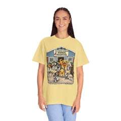 Front Graphic "Who Let the Dogs Out?" Baldwin Harbor Animal Hospital Cute Vet Clinic T Shirt