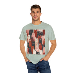 Cute Cat Print Unisex Garment-Dyed T-Shirt - Comfort Colors Soft Perfect for Animal Lovers and Casual Days