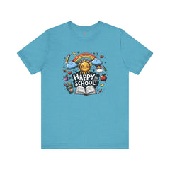 HAPPY 100 DAYS of SCHOOL - Unisex Short Sleeve Tee | Elementary School Holiday, Teacher Apparel, Kids Motivation, Days Checked Off, 100 Days