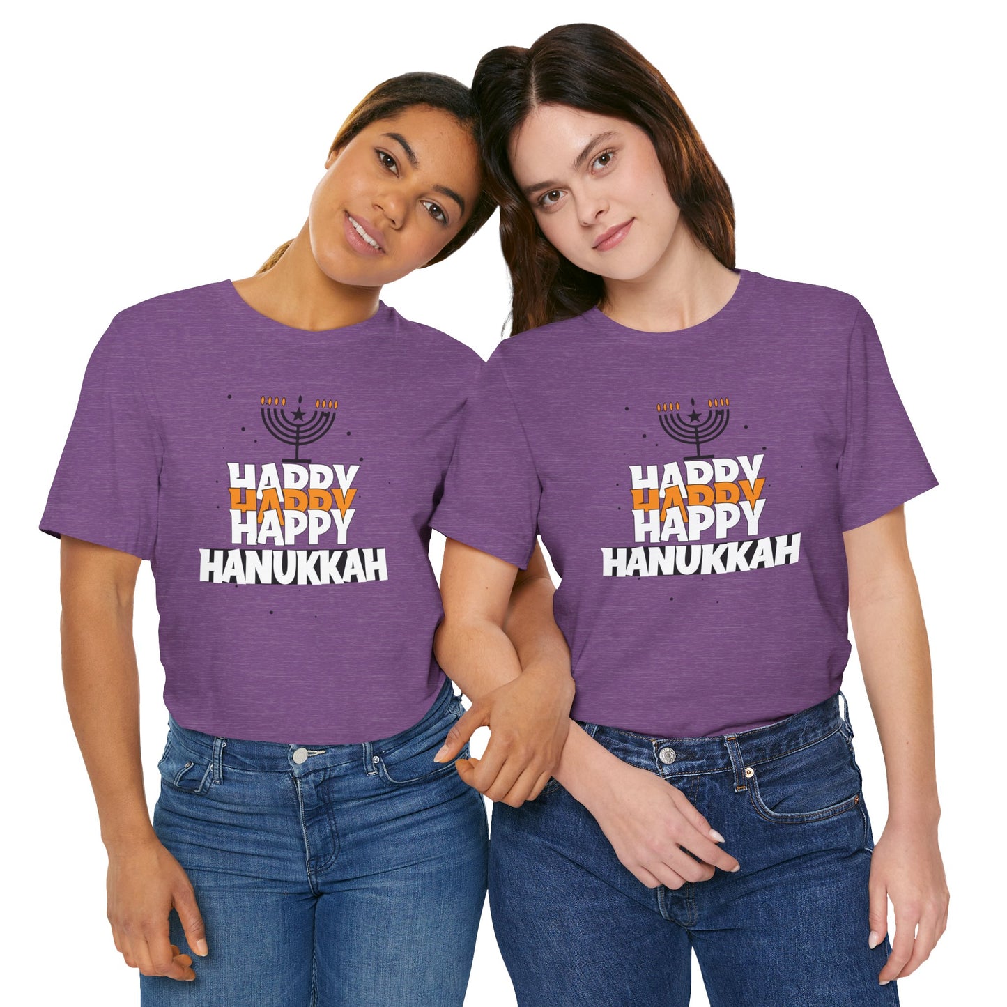 Happy Hanukkah Menorah - Unisex Jersey Short Sleeve Tee