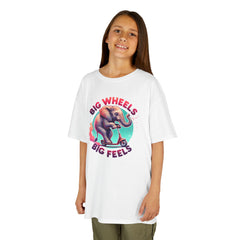 Graphic Kids Tee - Big Wheels Big Feels Elephant