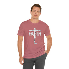Faith Cross Prosthetic Leg T‑Shirt — Amputee Inspirational Christian Tee