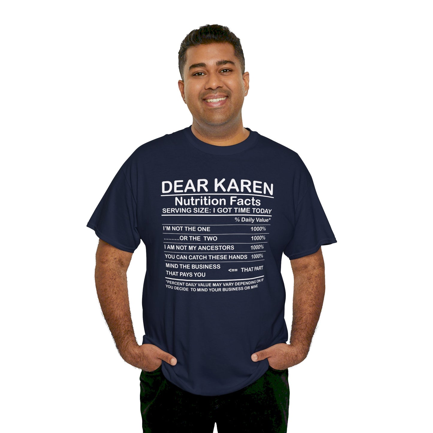 Karen Nutritional Facts Unisex Heavy Cotton Tee