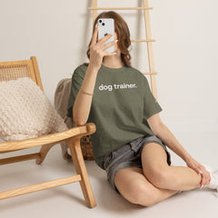 Dog Trainer T‑Shirt — "dog trainer." Front Logo with "we believe..." Positive Training Back Text