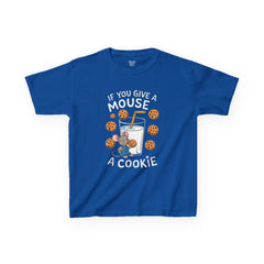 Kids Heavy Cotton™ Tee - "If You Give a Mouse a Cookie" - Fun Cartoon Shirt for Young Readers