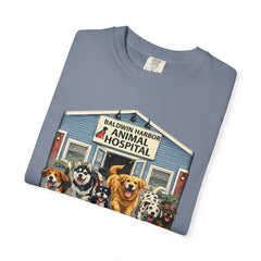Front Graphic "Who Let the Dogs Out?" Baldwin Harbor Animal Hospital Cute Vet Clinic T Shirt
