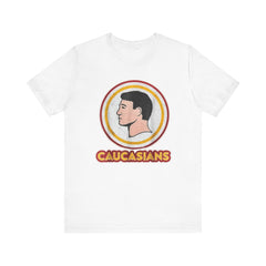 Graphic Tee - Funny Caucasians Satire Head Shot Unisex Jersey Short Sleeve Tee