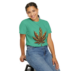 Vintage Leopard Cannabis Leaf T-shirt — Weed Lover Stoner Gift